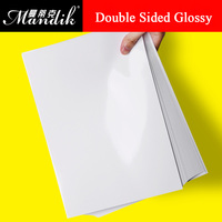 Papel A4 de 240 g/m², 50 Hojas por Paquete, Papel Brillante de Doble Cara para Impresión de Tinta a Color, Papel Couché