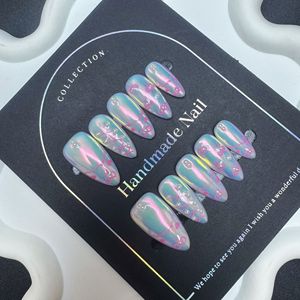 100% uñas portátiles hechas a mano de alta calidad con conchas talladas en 3D nuevos parches de decoración de uñas oceánicas sirena desmontable falso - Product Image 3
