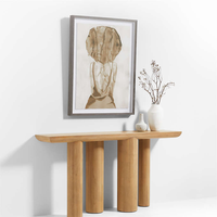 Table à manger rectangulaire moderne en chêne massif, style campagnard américain, réglable, pour la maison, meuble de salle à manger, table console
