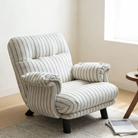 Fauteuil de salon en velours côtelé à carreaux, capitonné, rembourré et confortable, pour la maison, le salon
