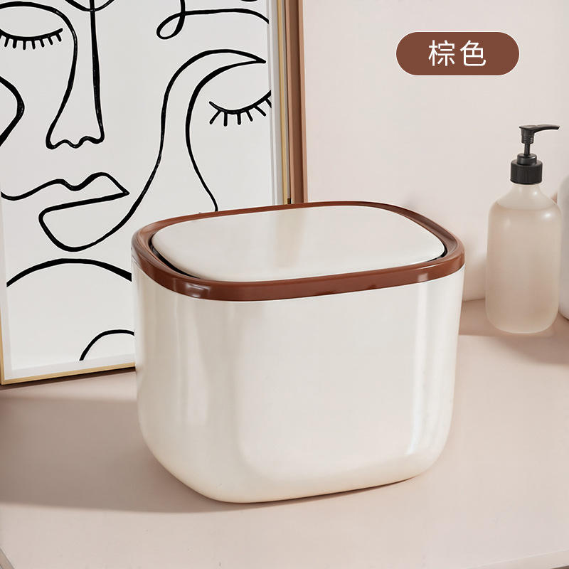 Marrón caqui [Tapa de apertura a presión, simple y lujosa]