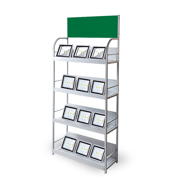 4 Tier Custom Metal Floor Battery Display Shelf Lithium Display Rack for Retail Store — view 5