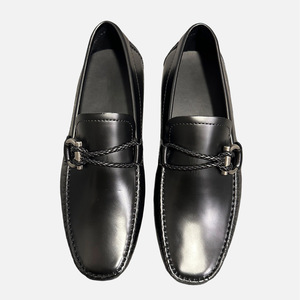 Mocasines de Cuero Casuales de Negocios para Hombre, Negros, con Suela Plana, de Piel Vacuna Suave, Sin Cordones - Product Image 2