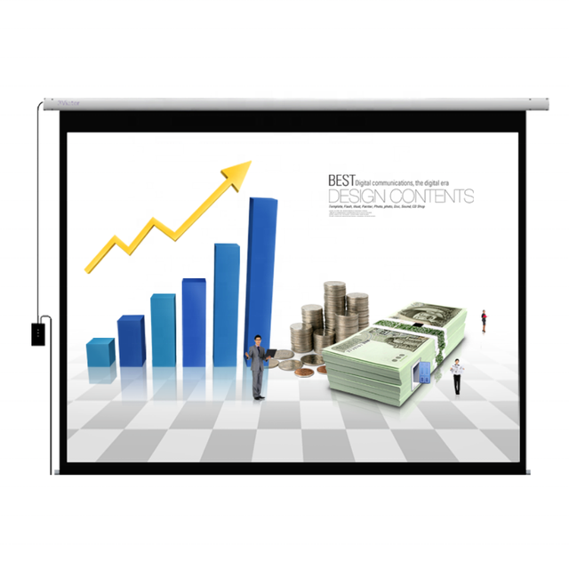 High Quality Motorized Projector Screen 100 Inch 16:9/4:3/1:1 Motorized Remote Control Automatic Lifting Projection Screen