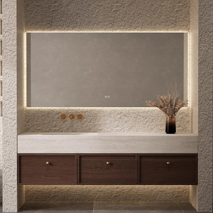 Medieval style slate hot-bent integrated basin solid wood bathroom cabinet hand washbasin washstand bathroom - Product Image 1