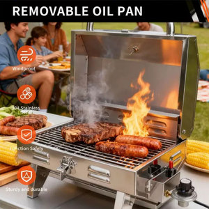 Parrilla de Barbacoa Portátil de Acero Inoxidable 304 para Barco, Parrilla de Gas con Cubierta Completa - Product Image 1