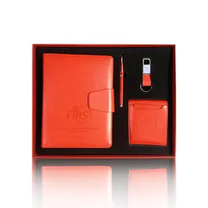 Luxus Corporate Pen Schlüssel bund Karton und A5 Tagebuch Planer Briefpapier Business Geschenkset mit benutzer definierten LOGO