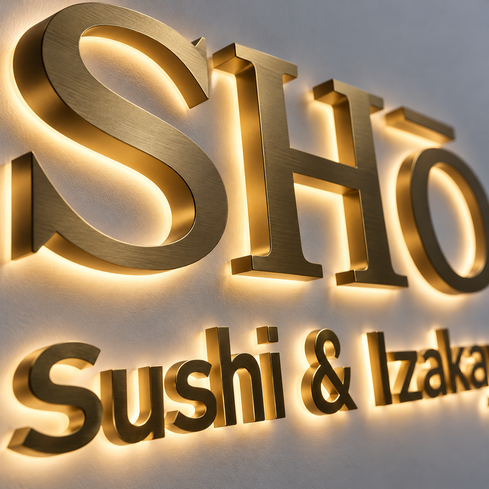 Led Signage Steel Custom 3D Hologram Fan LED Backlit Signage for Bar & Restaurant ...