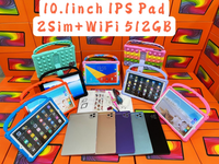Nouvelle tablette pour enfants de 10,1 pouces, Android 12, MT6580, 16 Go + 512 Go, écran IPS incassable, double SIM, Wi-Fi, 8000 mAh, tablette éducative