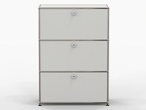 Đồ nội thất mô-đun màu trắng sữa: Tủ Búp Phê, tủ Ba cửa ngăn kéo, đồ nội thất tùy chỉnh bằng kim loại bằng thép không gỉ - Product Image 4