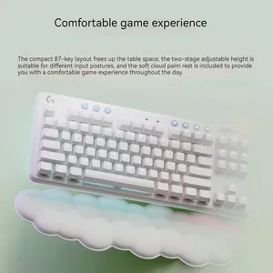 Para <span class=keywords><strong>Logitech</strong></span> G715 Aurora Teclado mecánico inalámbrico de 87 teclas Nuevo teclado ergonómico de tres modos con retroiluminación RGB para deportes electrónicos de escritorio - Product Image 4