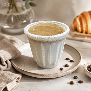 90ml 130ml 160ml 200ml Frozen -86&deg;C Dirty Coffee Glass Cup Vertical Stripe Espresso <strong>Latte</strong> Cup Lead Free Glass Coffee <strong>Mug</strong> - Product Image 2