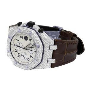 Reloj mecánico automático brillante de acero inoxidable con detalles de moissanita helada, precisión de atractivo de moda de lujo de calidad superior - Product Image 3