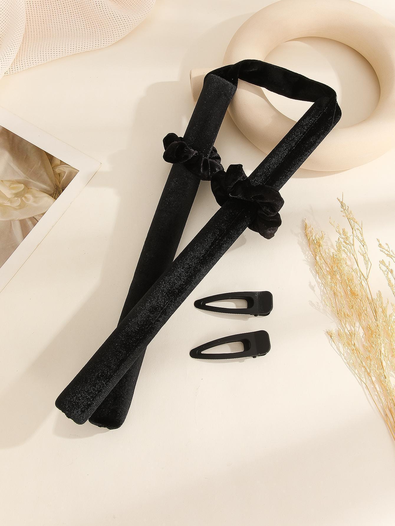 Ensemble 4 pièces noir avec boucles double barre