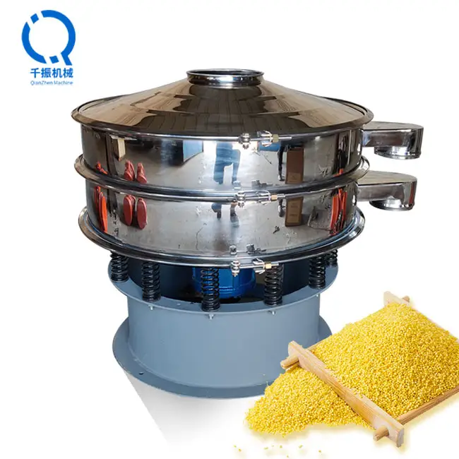 QZ चीन आपूर्तिकर्ताओं बिजली मकई का आटा पाउडर रोटरी हिल स्क्रीन के लिए Sifter मशीन Vibro चलनी Sifter खाद्य उद्योग में