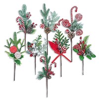 Nouvelle décoration de Noël fabriquée en Chine, style coréen, en forme de sucette, avec fruits rouges, pommes de pin, flocons de neige et brindilles de sapin