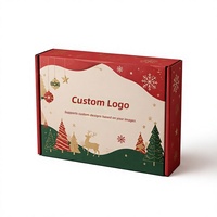 Kotak Kemasan Hadiah Natal Dekoratif Logo Kustom untuk Liburan Tahun Baru, Kotak Pengiriman Kertas Natal, Kotak Hadiah Karton Natal Tebal dan Kaku