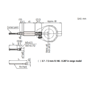 Mitutoyo 526-150-11 Jauge de calibre métrique pour trous, plage 3,70-7,30 mm, graduation 0,001 mm, indicateur de mesure de diamètre pour petits trous - Product Image 3