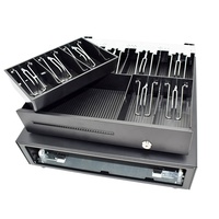 WOSHUO C410-9 Stahl 410mm 9-Fach Kassenschublade mit herausnehmbarem Geld-/Münzfach, Dreifach-Positionsschloss, RJ11-Anschluss, langlebig und sicher