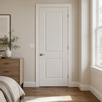 Puerta Moldeada de MDF con Núcleo Hueco, Blanca y Pre-Imprimada, para Interiores Modernos, Dormitorios, Comedores, Apartamentos, Pasillos Residenciales