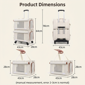 Двухэтажный чехол для домашних животных, дышащий рюкзак с большим пространством, однотонная сумка для кошек, для исходящих кнопок, для собак - Product Image 4