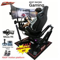 Simulateur de jeu de course automobile dynamique avec plateforme de mouvement 6DOF à 3 écrans, équipement F1 9D d'usine d'origine pour usage intérieur