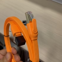 Kabel Patch Cord Jaringan Flat CAT7 DTECH DT-LCF7005F-O 28AWG Konektor Rj45 Kabel Komunikasi F/FTP