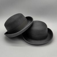 Chapeau melon classique en feutre 100% laine pour homme, idéal pour l'automne et l'hiver, pour l'église, les spectacles de magie, les fêtes et événements, disponible en plusieurs tailles