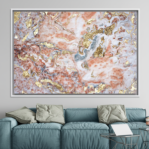 <b>Gold</b> Marble Glass Wall Art: Elegant Printed Canvas Home Decor,WHITE <b>FRAMED</b> CANVAS - Product Image 2