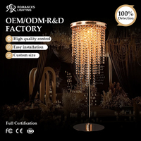 Lampe de sol LED moderne de luxe en acrylique or et argent pour accessoires de mariage et éclairage central de décoration intérieure