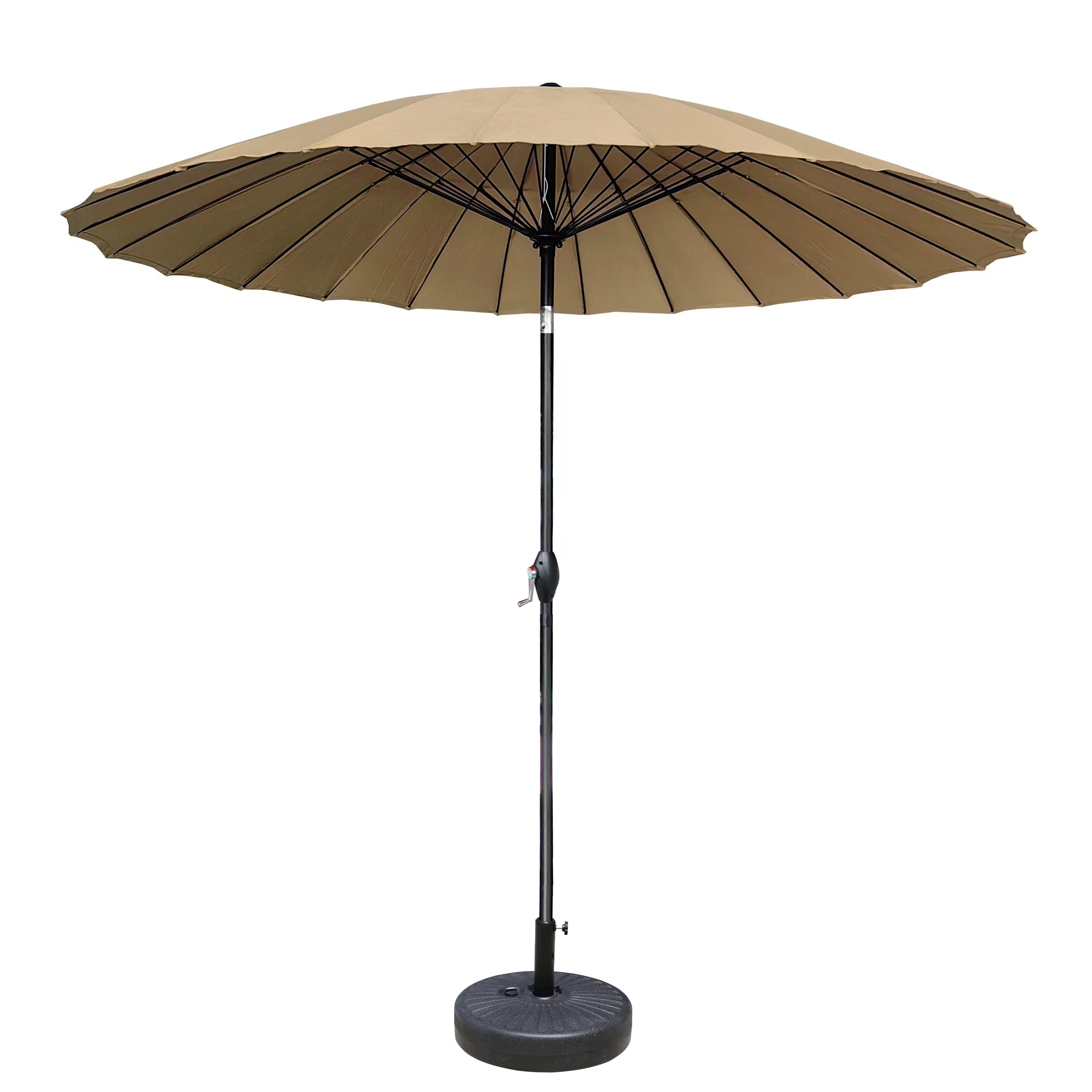 Sombrilla de fibra de vidrio de 9 pies sin base color tostado