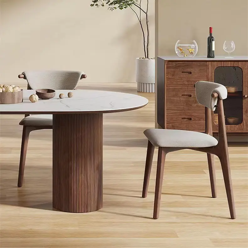 Vendita calda mobili per la casa Design nuovo stile tulipano sedie da pranzo in legno ristorante in pelle all'ingrosso