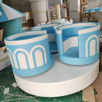 Manège de jeu souple, carrousel bleu et blanc, équipement de jeu rotatif pour enfants pour garderie, école maternelle, location pour fête d'anniversaire