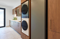 Meubles de buanderie modernes en placage de bois Vermonhouzz - Système de rangement haut de gamme pour buanderie avec finition résistante à l'eau