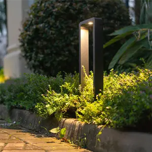 220V ip65 modern kare dekoratif otel manzara sonrası yolu çim lambası açık siyah alüminyum döküm bahçe ledi iskele lambası