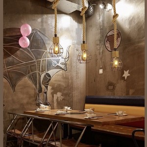 Lámpara Colgante Retro de Cuerda de Cáñamo, Lámpara de Techo de Una Sola Cabeza para Comedor, Bar, Cafetería - Product Image 2