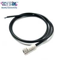 Cable adaptador moldeado recto de doble extremo M8 de 3 pines macho a 4 pines hembra, codificación A, 1m PUR para iluminación de sistemas de visión