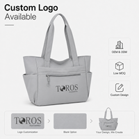 Sac fourre-tout personnalisé avec logo, fermeture éclair, grande capacité, léger, pour femme, étudiante, maman, usage quotidien, OEM ODM