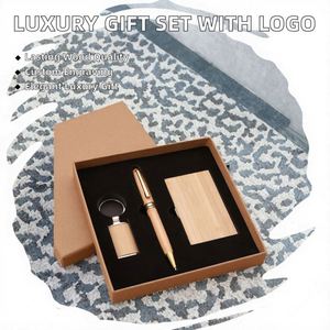 Wholesale Supply Luxury Business Card Holder Pen Keychain <b>Gift</b> <b>Set</b> With Logo for Back to School Promotional <b>Gifts</b> - Product Image 2