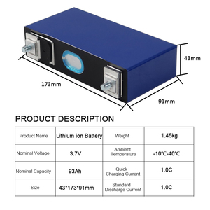 Baterías de Iones de Litio de 116 Ah y 114 Ah para <span class=keywords><strong>Nissan</strong></span> <span class=keywords><strong>Leaf</strong></span>, Celdas Prismáticas Catl de 3.7 V y 93 Ah, Batería de Litio Nmc para Bicicletas Eléctricas de 12 V, 24 V y 36 V - Product Image 2