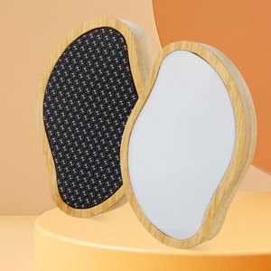 Épilation réutilisable en verre nano double face 2-en-1 manche en bois de bambou lime à <span class=keywords><strong>pied</strong></span> portable outil de soin de pédicure épurateur de pieds - Product Image 1