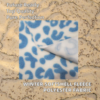 Tissu polaire d'extérieur, softshell d'hiver, 100% polyester, sherpa en peau d'agneau, tricoté en chaîne, imprimé, jacquard lourd, 320 g/m², sac