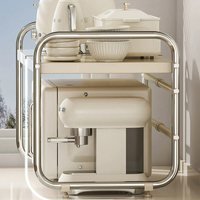Étagère de rangement multifonctionnelle en acier inoxydable pour four à micro-ondes, support de cuisine réglable pour pâtissier