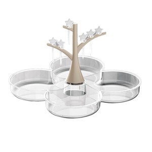 Round Glass Fruit Platter With <b>Star</b> <b>Tree</b> Stand <b>For</b> Party Snacks And Desserts Display - Product Image 5