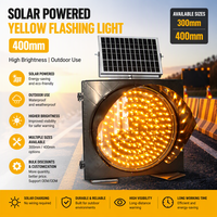 Feux de signalisation solaires jaunes clignotants de haute qualité pour l'extérieur, 400 mm, pour la sécurité routière aux intersections