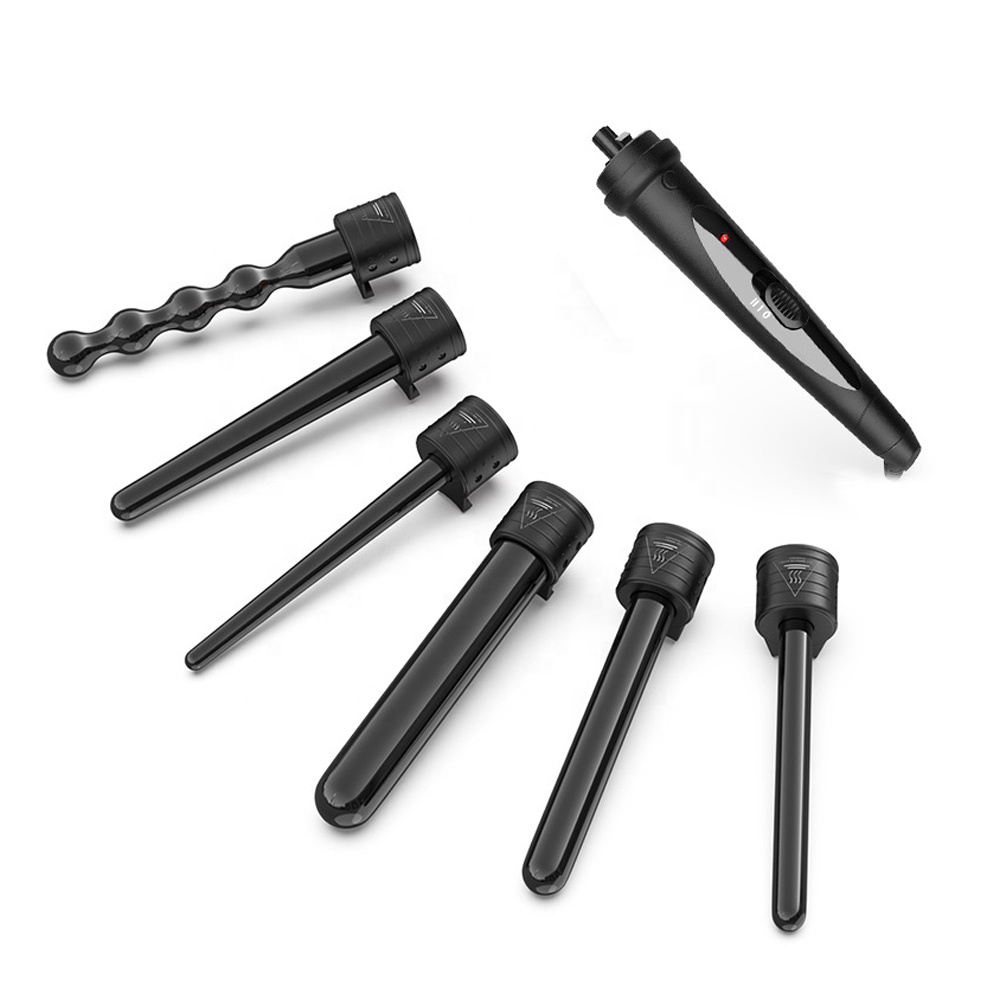 Профессиональные 2 температурные настройки со светодиодным индикатором 6 в 1 сменная палочка для завивки волос