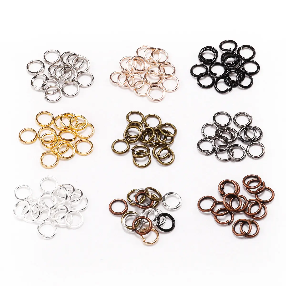 jewelry findings Hot 6mm 8mm Metal Diy Open brass dumbbell ring mini split rings