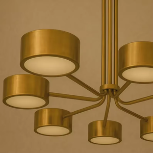 Mid Century Modern Brass Sputnik Chandelier Industrial Handmade <b>Vintage</b> LED Dimmable Pendant <b>Light</b> for Home Office Interior - Product Image 4