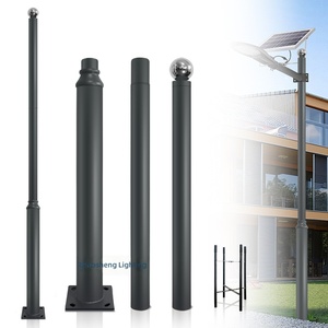 Z.S LIGHTING Palo per Lampione Solare da 8 Metri, Tipo Divisibile, per Cortile <span class=keywords><strong>Esterno</strong></span>, Palo da Giardino Zincato per Illuminazione Paesaggistica 40m - Product Image 1