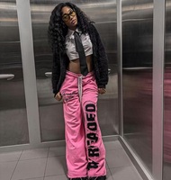 Pantalon de jogging sérigraphié avec strass personnalisé pantalon baggy vintage à jambes larges pantalon de survêtement en coton empilé pour hommes